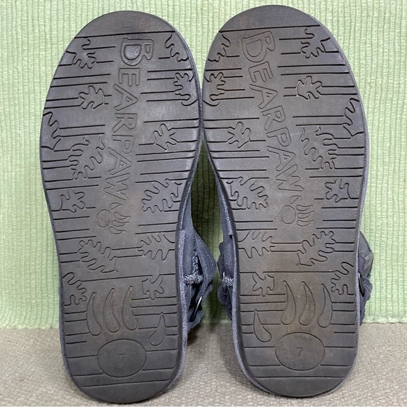 BEARPAW Womens Adele Grey Braided Harness Suede/Wool/Sheepskn Short Boots SZUS 7 - Picture 8 of 12